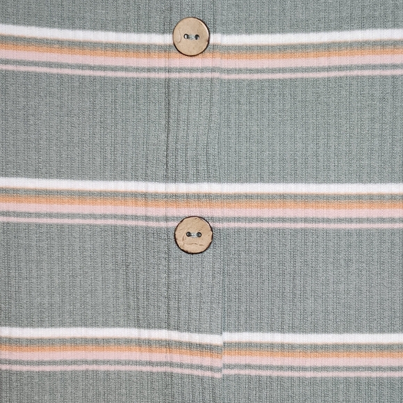 Arizona Jean Co. Sage Striped Button Down Ribbed Mini Dress Size XS Juniors - Picture 6 of 6